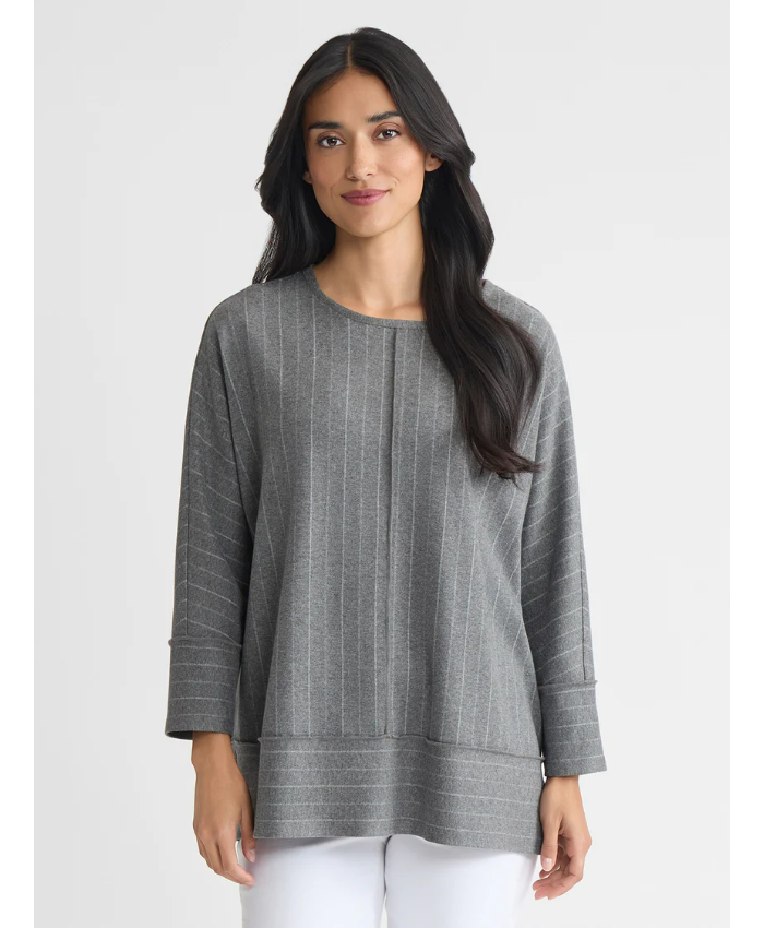Seam Detail Dolman Tunic, Heather Pinstripe