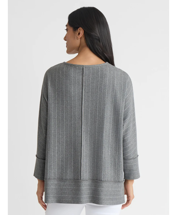 Seam Detail Dolman Tunic, Heather Pinstripe