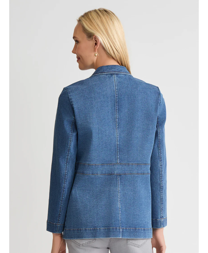 Two Button Denim Blazer, Oasis Wash