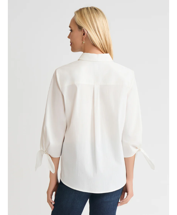 Tie Sleeve Button-Front Shirt