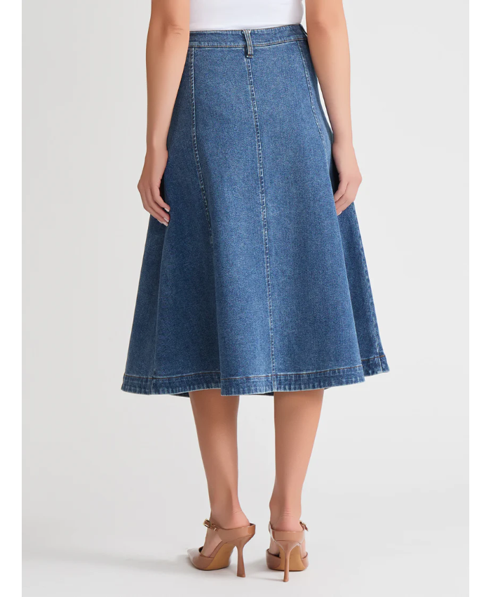Midi Denim Circle Skirt, Oasis Wash