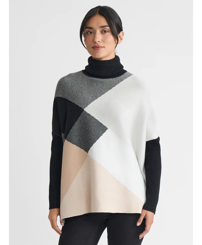 Turtleneck Colorblock Pullover Sweater
