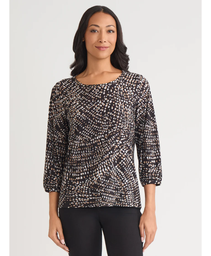 Puff Sleeve Crew Neck Top