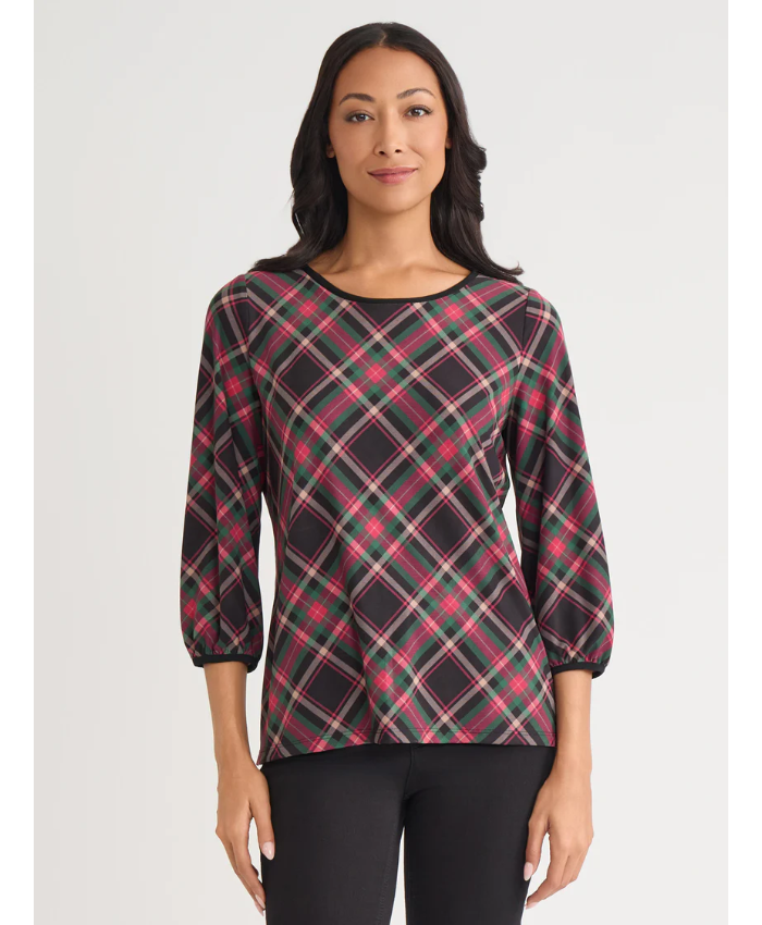 Puff Sleeve Crew Neck Top