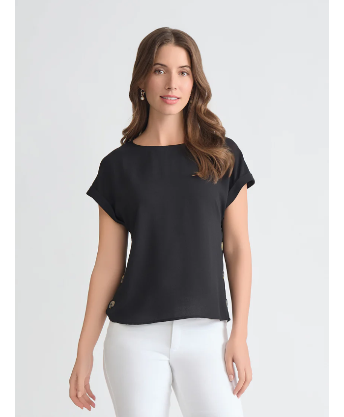 Button Detail Blouse, Jasper Crepe