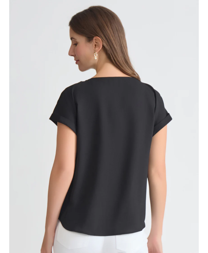 Button Detail Blouse, Jasper Crepe