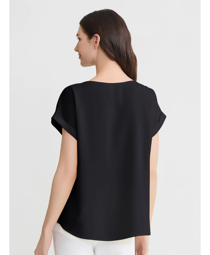 Side Button Blouse, Jasper Crepe