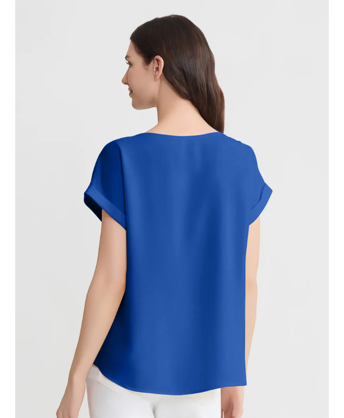 Side Button Blouse, Jasper Crepe