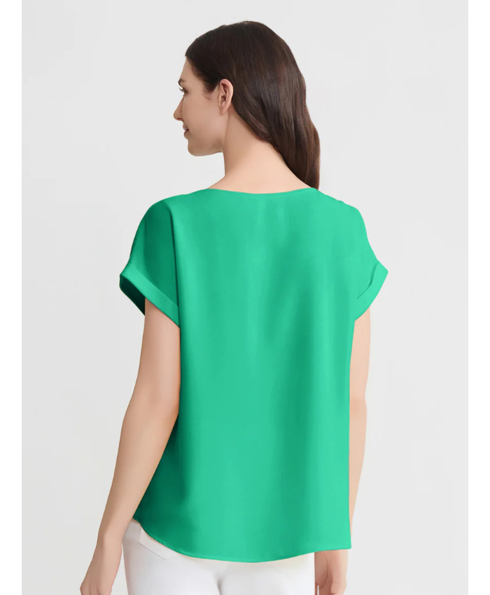 Side Button Blouse, Jasper Crepe