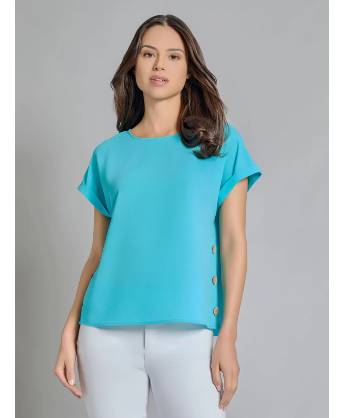 Button Detail Blouse, Jasper Crepe