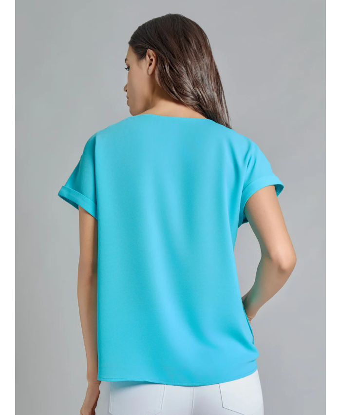 Button Detail Blouse, Jasper Crepe