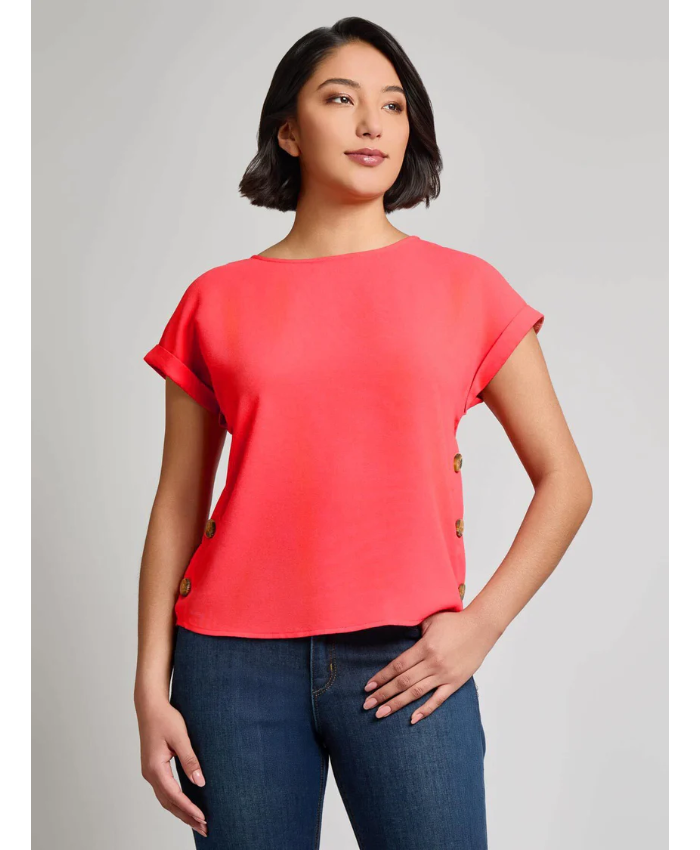 Button Detail Blouse, Jasper Crepe