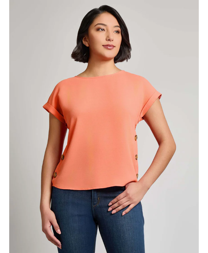 Button Detail Blouse, Jasper Crepe