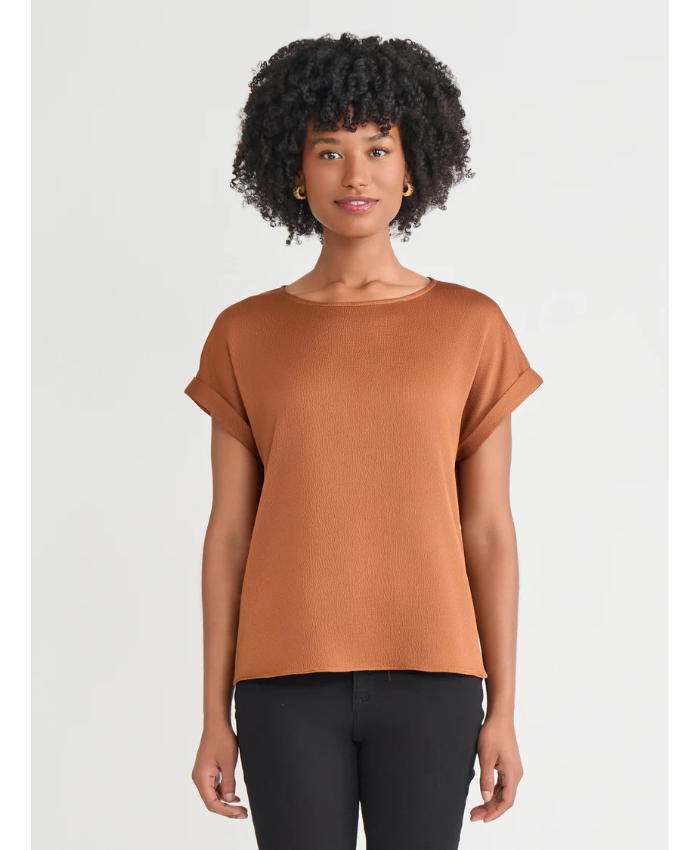 Petite Side Button Blouse, Jasper Crepe
