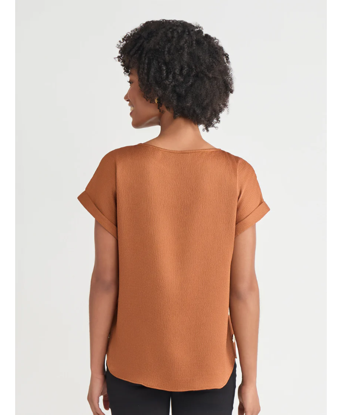 Petite Side Button Blouse, Jasper Crepe