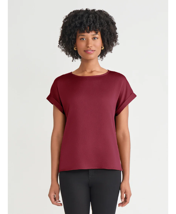 Petite Side Button Blouse, Jasper Crepe