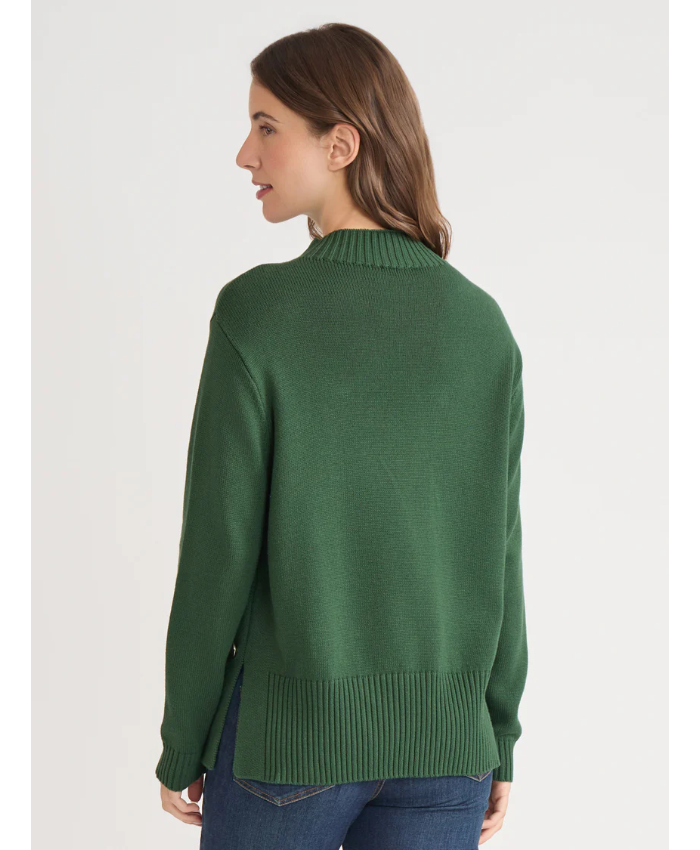 Side Button Sweater Mock Neck Sweater