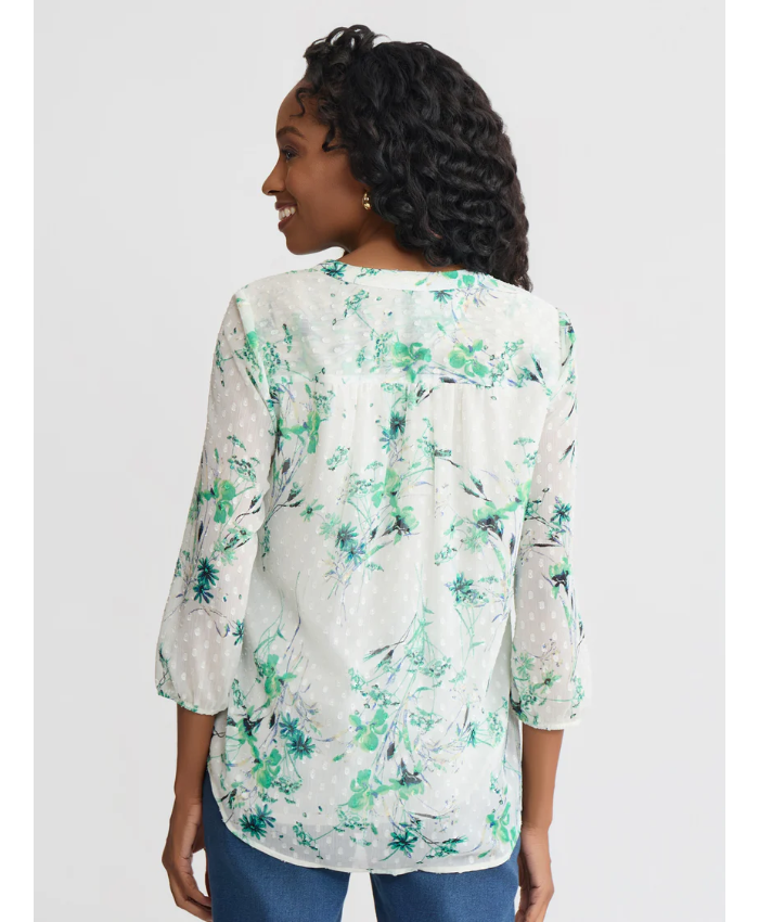 V-Neck Pleated Kelly Blouse