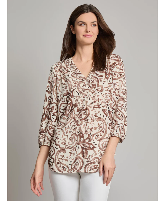 V-Neck Pleated Kelly Blouse