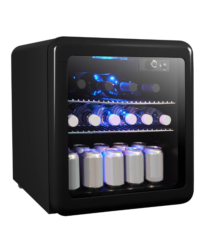 1.7 Cu. Ft. Retro Mini Beverage Cooler In Black