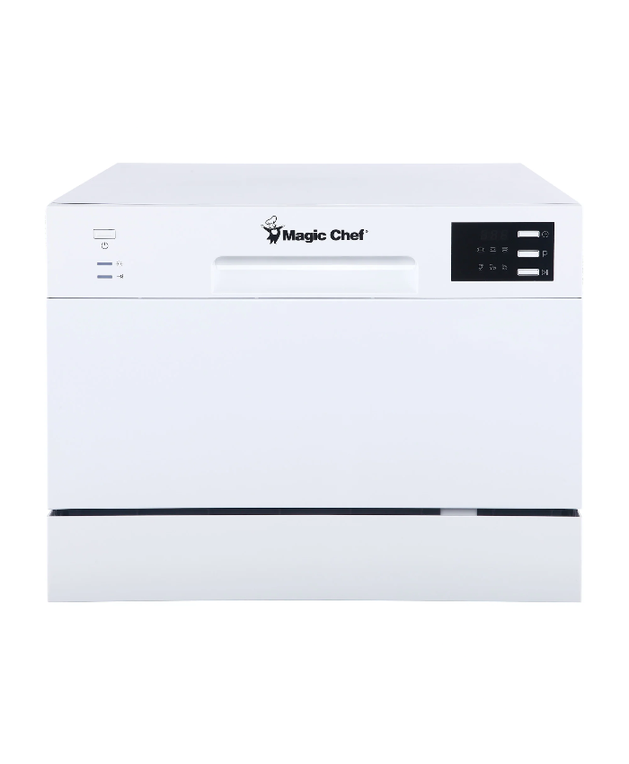 White Electronic Countertop 120-volt Dishwasher With 6-Cycles, 6 Place Settings Capacity