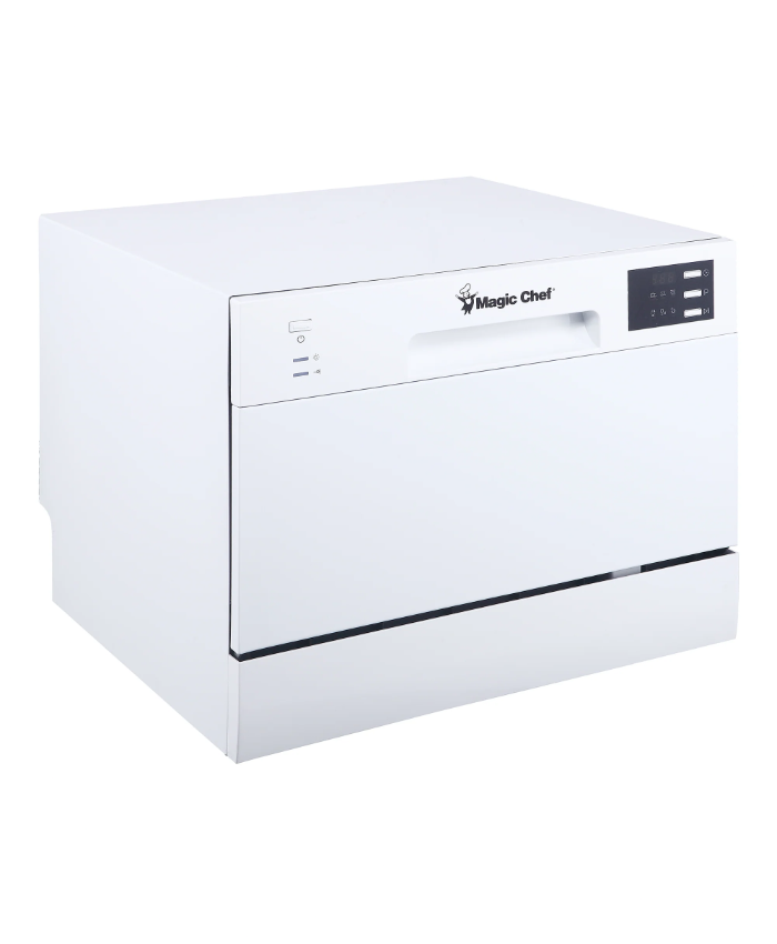 White Electronic Countertop 120-volt Dishwasher With 6-Cycles, 6 Place Settings Capacity