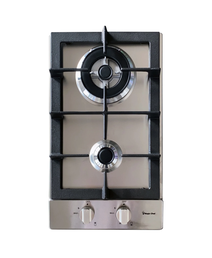 12 in. Gas Cooktop in Stainless Steel with 2 Burners Including Triple Ring Burner