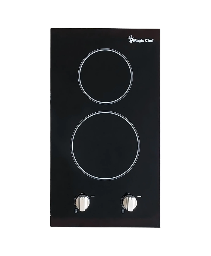 12 In. Radiant Electric Ceramic Glass Cooktop In Black With 2 Elements