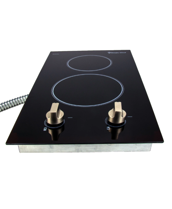 12 in. Radiant Electric Ceramic Glass Cooktop in Black with 2 Elements