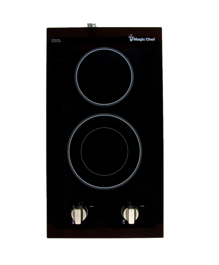 12 In. Radiant Electric Ceramic Glass Cooktop In Black With 2 Elements Including Dual Radiant Element
