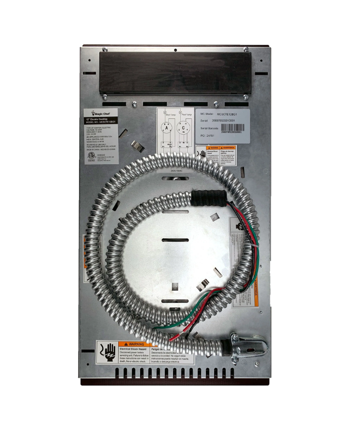 12 in. Radiant Electric Ceramic Glass Cooktop in Black with 2 Elements Including Dual Radiant Element