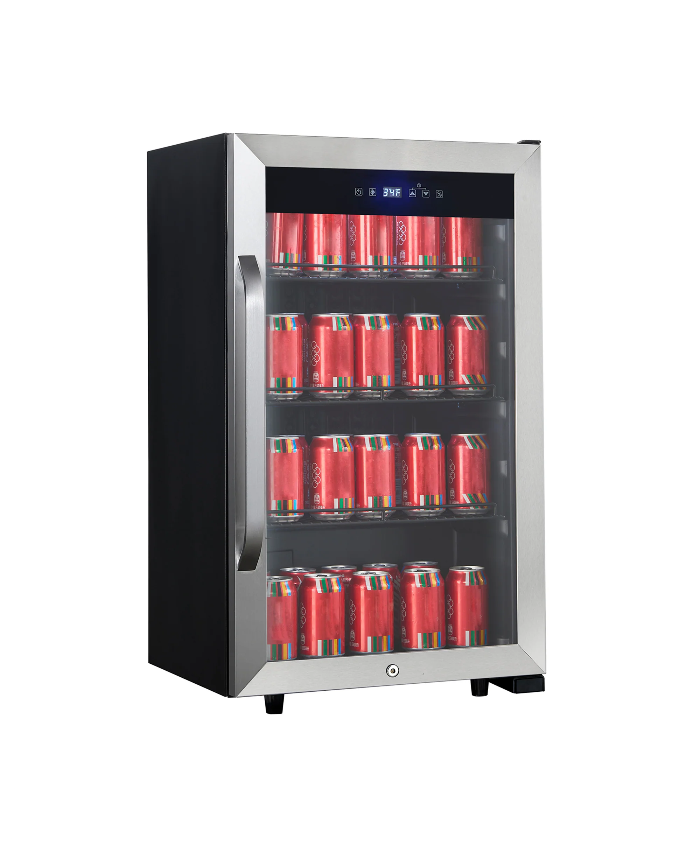 Commercial 18.9 in W. Single Zone 83 Can Beverage Cooler in Stainless Steel