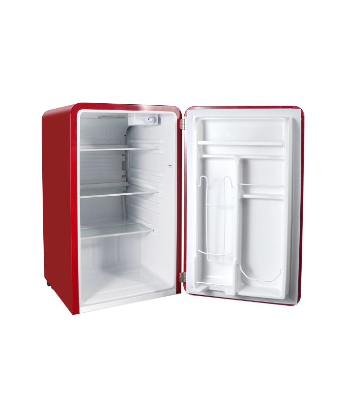 3.2 Cu. Ft. Retro Mini Refrigerator In Red, Without Freezer