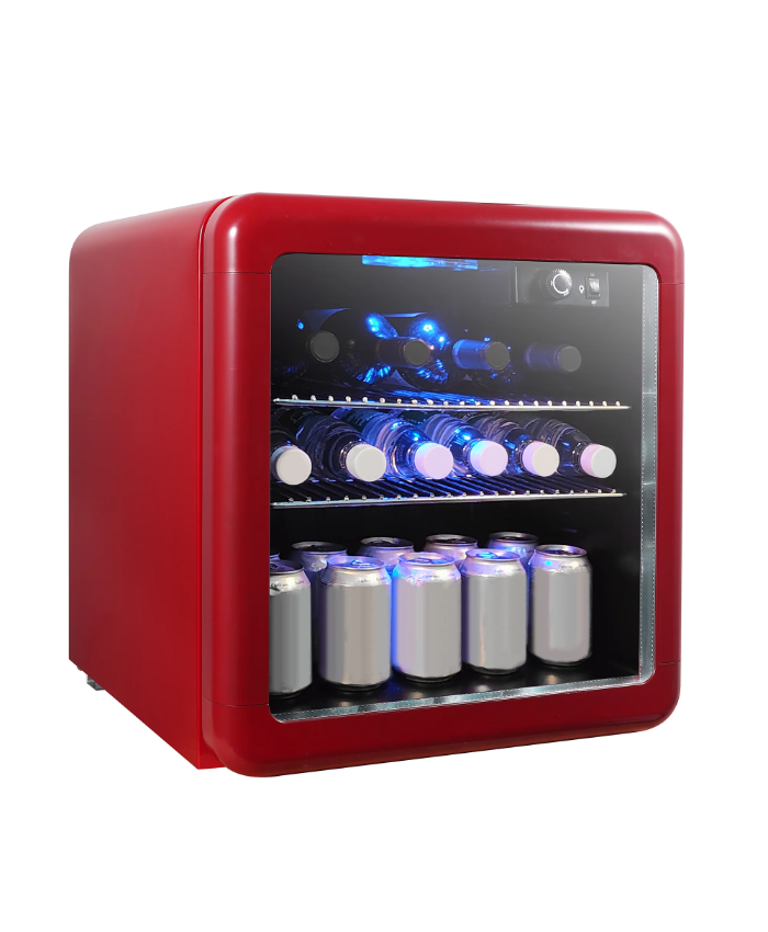 1.7 cu. ft. Retro Mini Beverage Cooler in Red