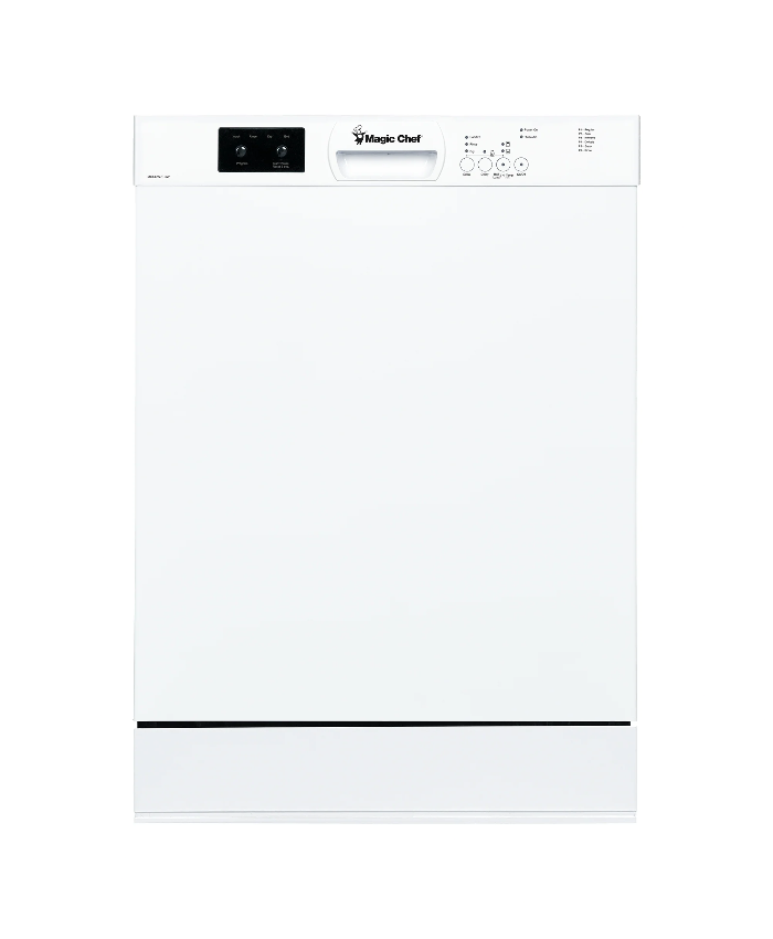 24 In. White Front Control Built-in Stainless Steel Tall Tub Dishwasher
