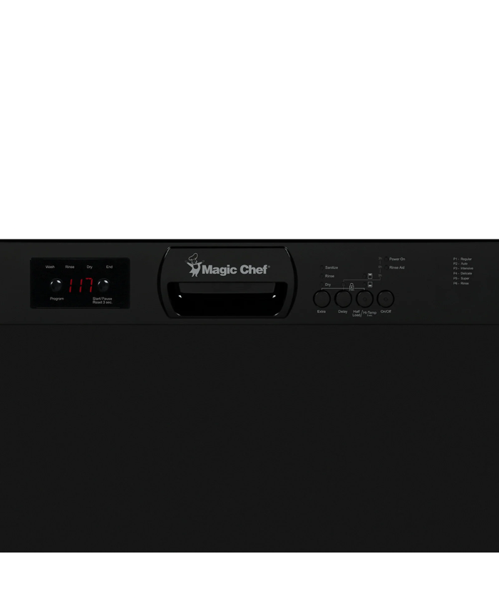 24 In. Black Front Control Built-in Stainless Steel Tall Tub Dishwasher