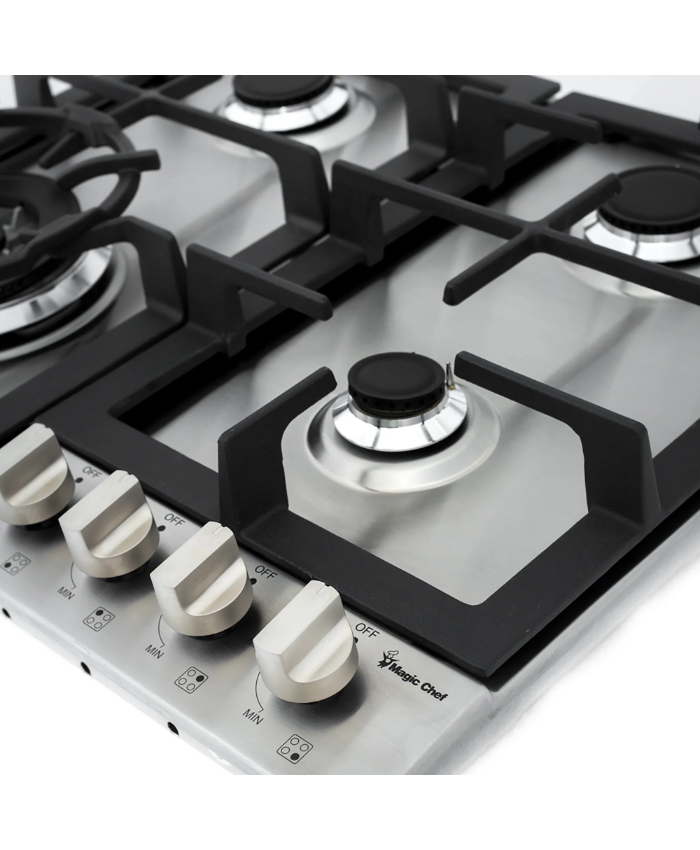 24 In. Gas Cooktop In Stainless Steel With 4 Burners