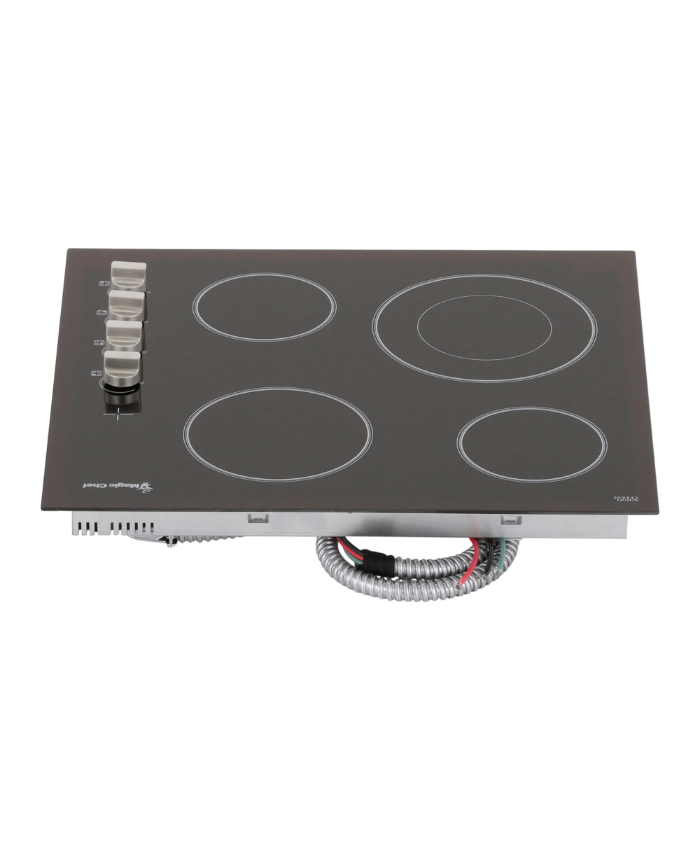 24 In. Radiant Electric Cooktop In Black With 4 Elements