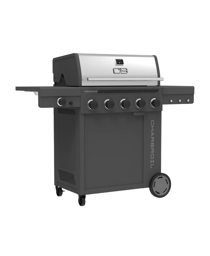 Performance Series™ FlavorMax™ 5 Burner Gas Grill Cabinet with Side Burner Gray