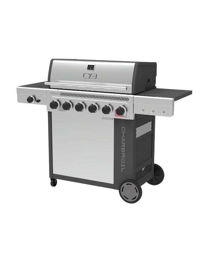 Performance Series™ FlavorMax™ 6 Burner Gas Grill Cabinet with Sear Burner and Side Burner Gray Stainless