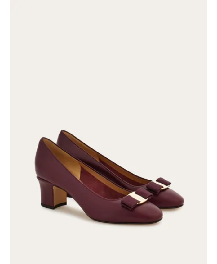 Vara bow block heel pumpV