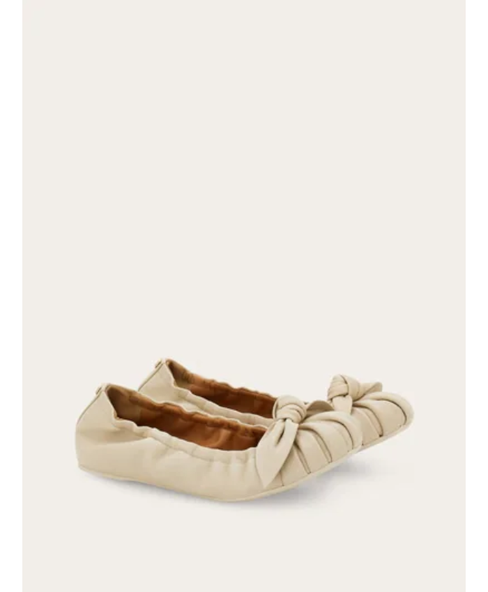 Bow embellished ballet flat