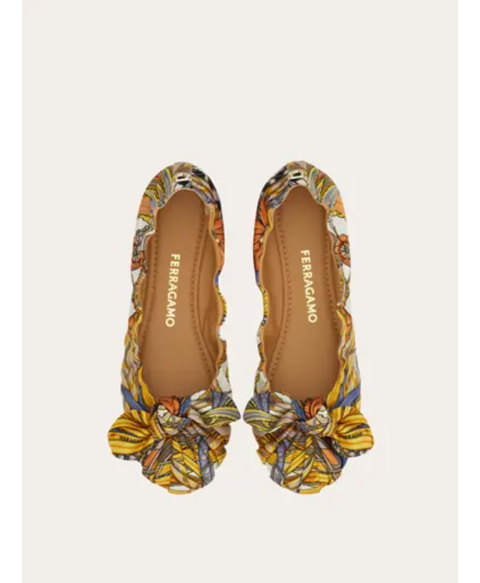 Bow embellished ballet flat