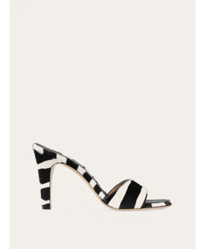 Pony skin heeled slide