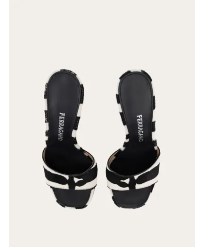 Pony skin heeled slide