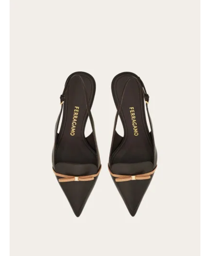 Slingback with bow mini bow detail