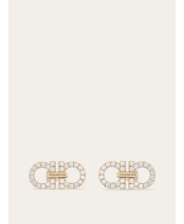 Double Gancini crystal embellished earrings