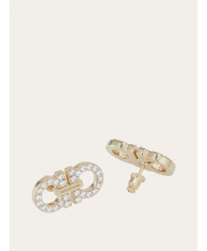 Double Gancini Crystal Embellished Earrings