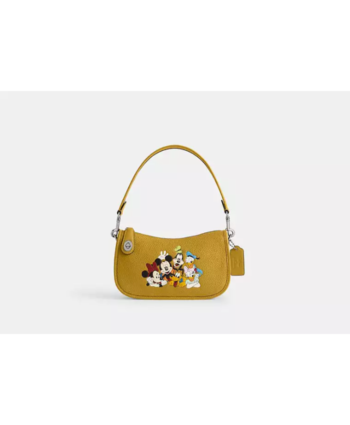 Disney X Coach Swinger Bag In Regenerative Leather With Mickey Mouse And Friends