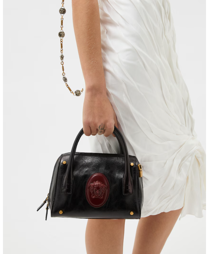 Roomy Small Leather Boston Bag